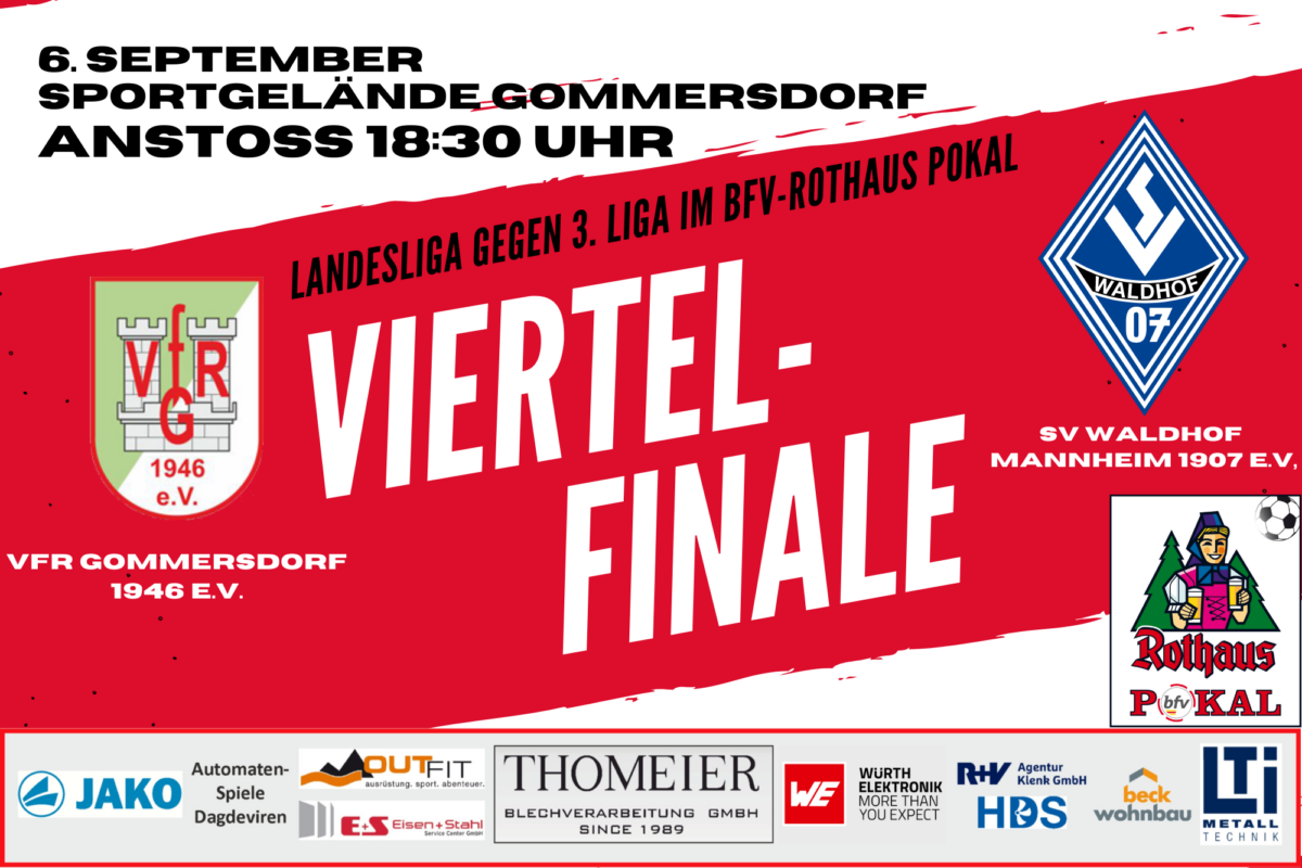 27. August: Waldhof kommt fürs Viertelfinale