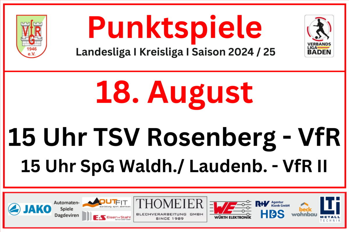 17. August: Erste am Sonntag in Rosenberg