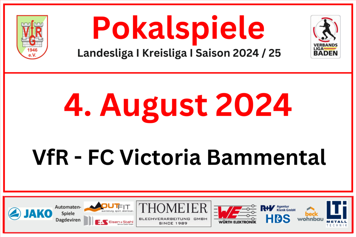 4. August: Bammental kommt im Pokal