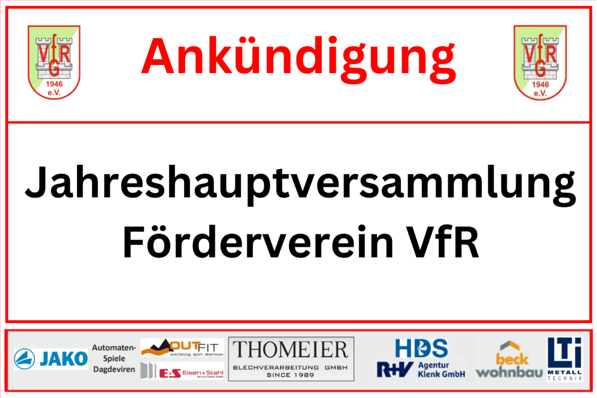 18. Januar: Jahreshauptversammlung Förderverein